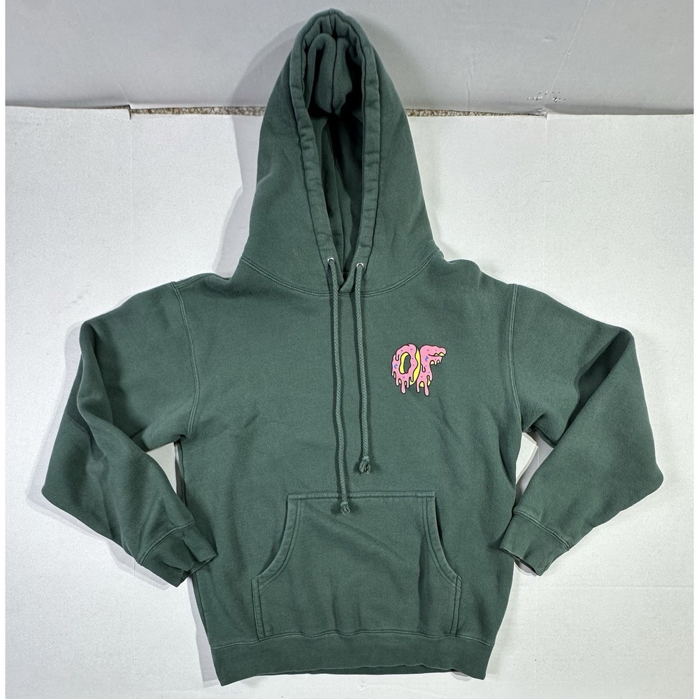 Odd Future Donut Hoodie Mens Size Small Green Pullover Skate Rap Hip Hop OFWGKTA